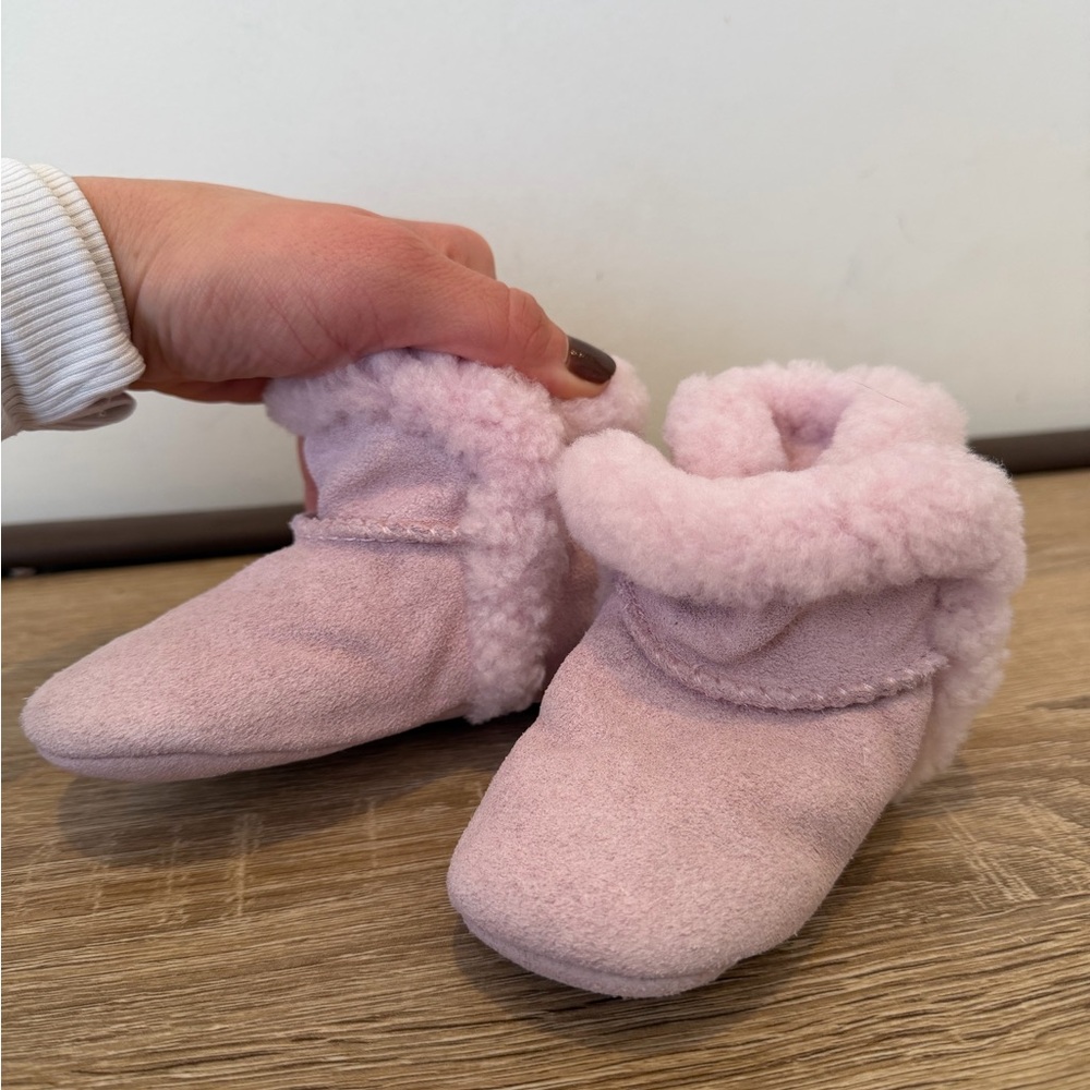 UGG Fluffy Pink Baby Booties